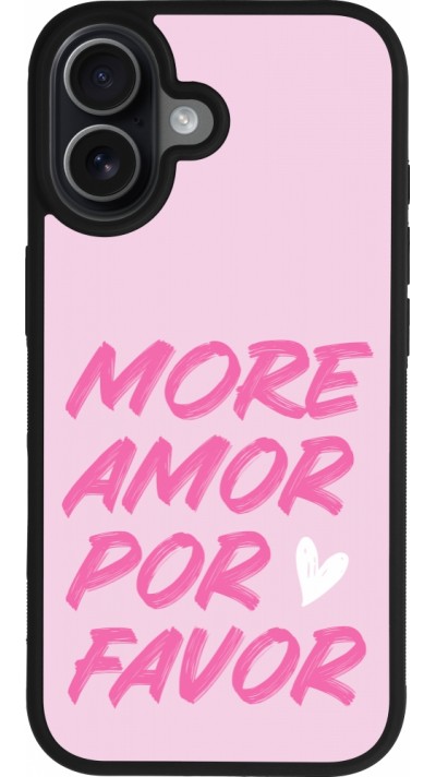 iPhone 17 Case Hülle - Silikon schwarz More amor porfavor