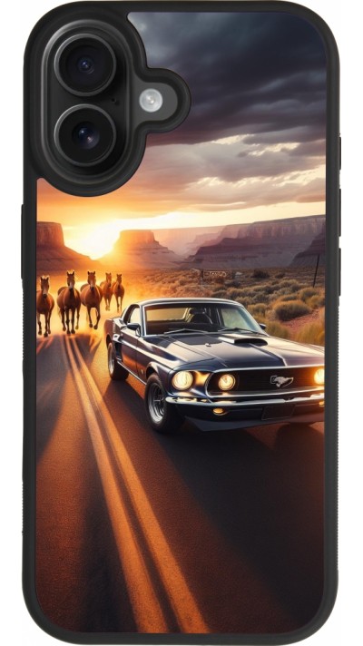 iPhone 17 Case Hülle - Silikon schwarz Mustang 69 Grand Canyon