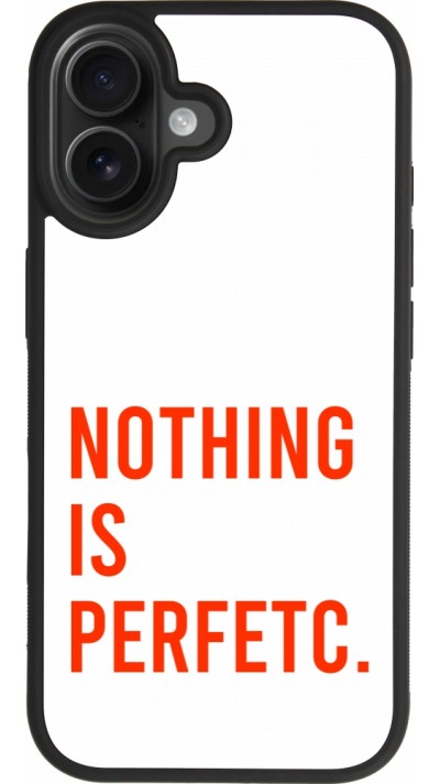 iPhone 17 Case Hülle - Silikon schwarz Nothing is Perfetc