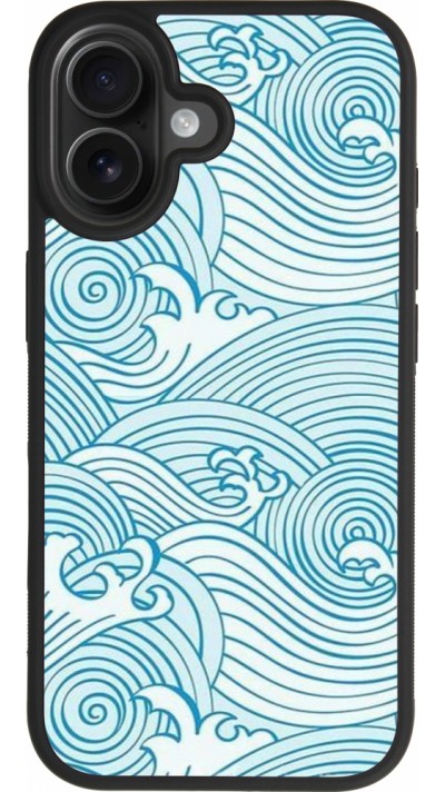 iPhone 17 Case Hülle - Silikon schwarz Ocean Waves
