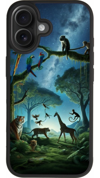 iPhone 17 Case Hülle - Silikon schwarz Paradies der exotischen Tiere