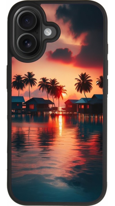 iPhone 17 Case Hülle - Silikon schwarz Paradies Malediven