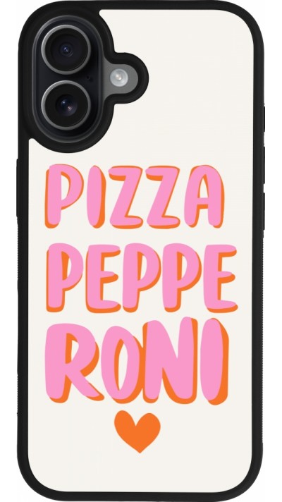 iPhone 17 Case Hülle - Silikon schwarz Pizza pepperoni 2026