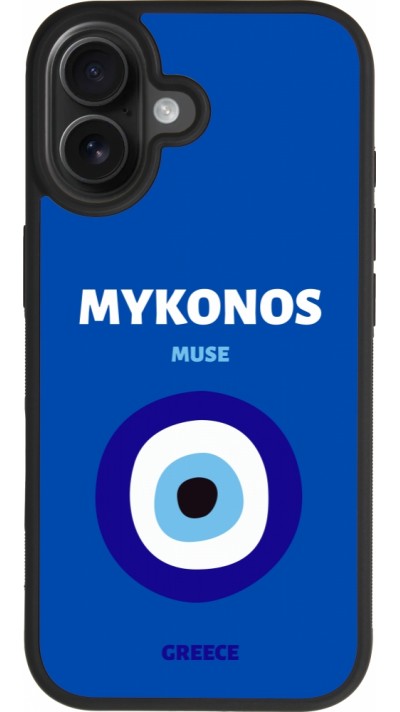 iPhone 17 Case Hülle - Silikon schwarz Pop Summer Destination Mykonos