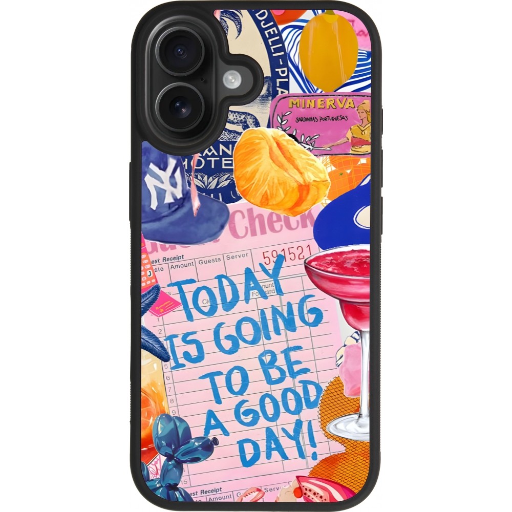 iPhone 17 Case Hülle - Silikon schwarz Preppy Today is Going to be a good day
