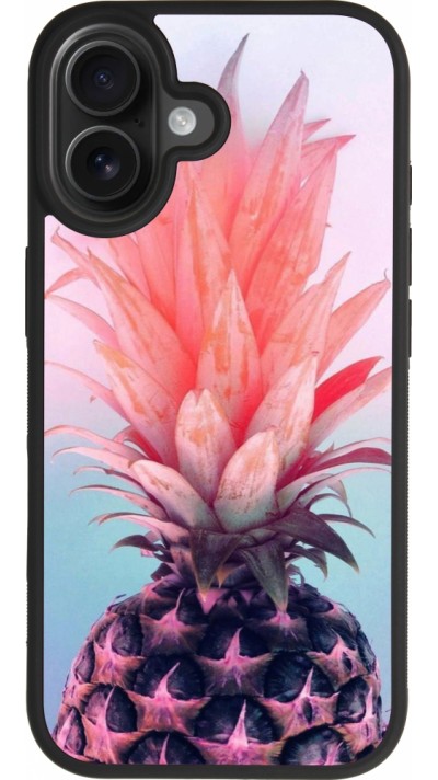 iPhone 17 Case Hülle - Silikon schwarz Purple Pink Pineapple