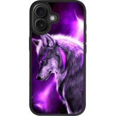 iPhone 17 Case Hülle - Silikon schwarz Purple Sky Wolf