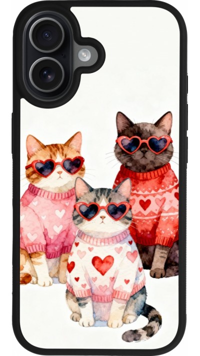 iPhone 17 Case Hülle - Silikon schwarz Saint Valentines Day 26 Cat Love
