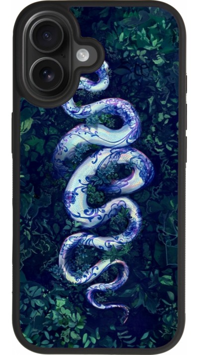 iPhone 17 Case Hülle - Silikon schwarz Snake Blue Anaconda