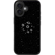 iPhone 17 Case Hülle - Silikon schwarz Space Doodle