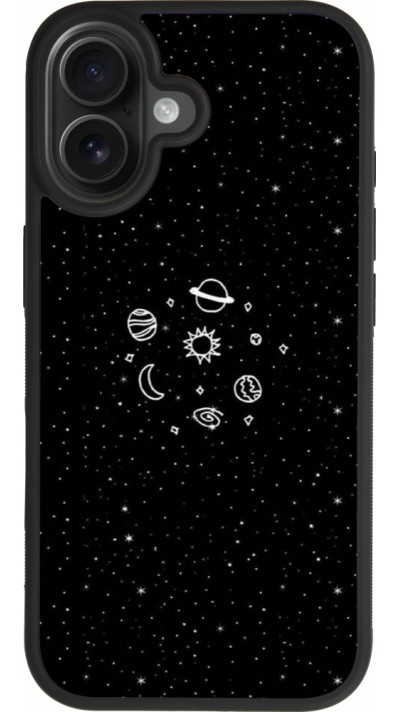 iPhone 17 Case Hülle - Silikon schwarz Space Doodle