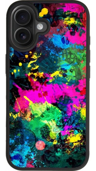 iPhone 17 Case Hülle - Silikon schwarz Splash paint