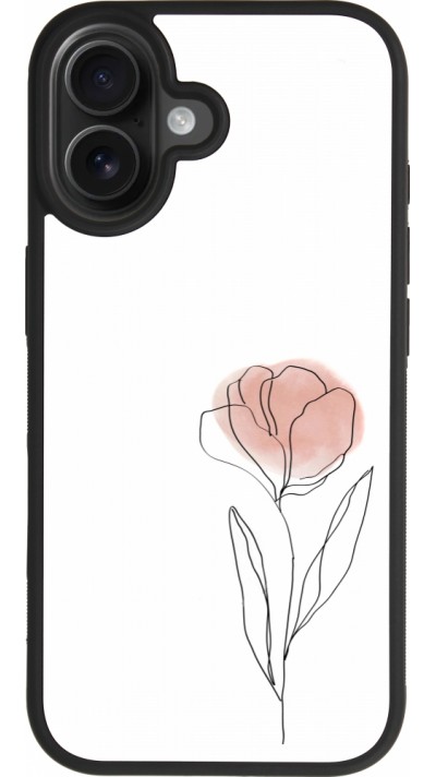 iPhone 17 Case Hülle - Silikon schwarz Spring 23 minimalist flower