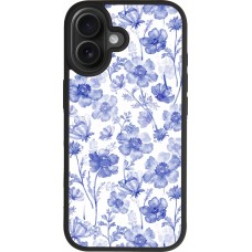 iPhone 17 Case Hülle - Silikon schwarz Spring 23 watercolor blue flowers