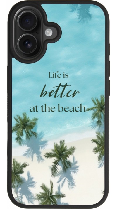 iPhone 17 Case Hülle - Silikon schwarz Summer 2025 Life is better at the beach