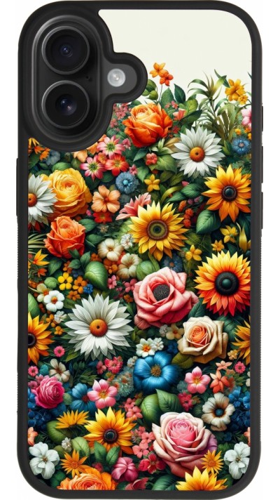 iPhone 17 Case Hülle - Silikon schwarz Sommer Blumenmuster