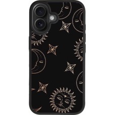 Coque iPhone 17 - Silicone rigide noir Suns and Moons