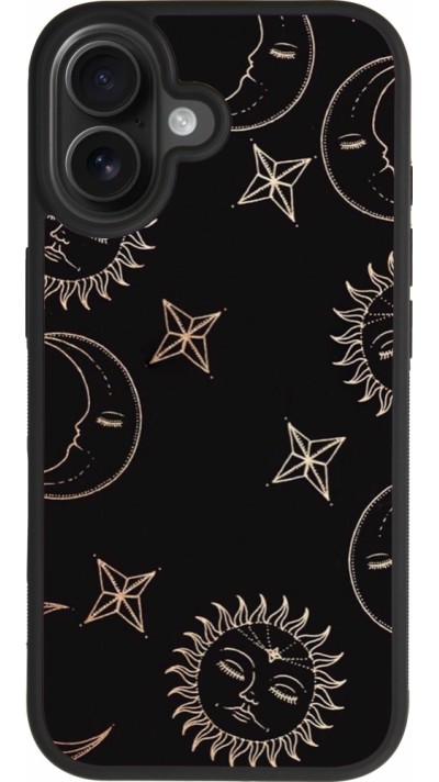 iPhone 17 Case Hülle - Silikon schwarz Suns and Moons