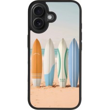 iPhone 17 Case Hülle - Silikon schwarz Summer surfboard 2025