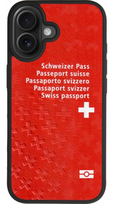 iPhone 17 Case Hülle - Silikon schwarz Swiss Passport