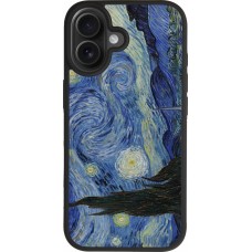 Coque iPhone 17 - Silicone rigide noir Tableau art - La Nuit étoilée - Van Gogh