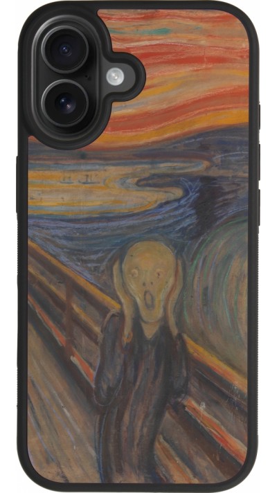 Coque iPhone 17 - Silicone rigide noir Tableau art - Le Cri - Edvard Munch