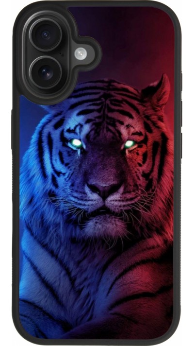 iPhone 17 Case Hülle - Silikon schwarz Tiger Blue Red