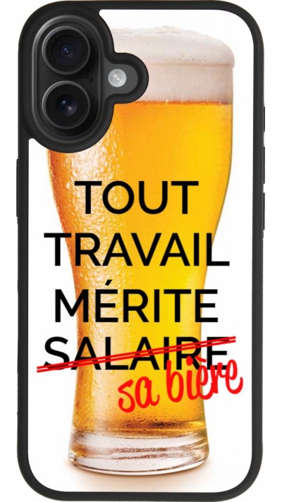 iPhone 17 Case Hülle - Silikon schwarz Tout travail mérite sa bière