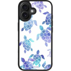 iPhone 17 Case Hülle - Silikon schwarz Turtles pattern watercolor