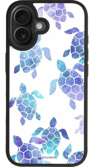 iPhone 17 Case Hülle - Silikon schwarz Turtles pattern watercolor