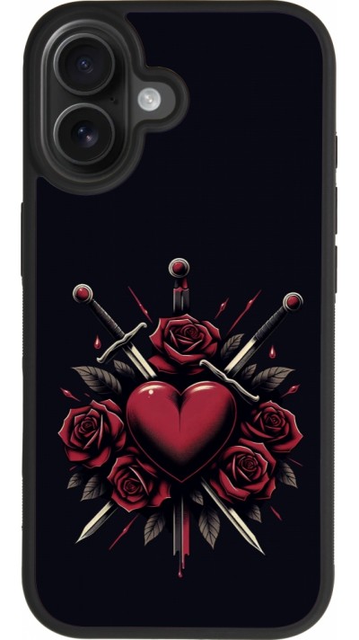 iPhone 17 Case Hülle - Silikon schwarz Valentine 2024 gothic love