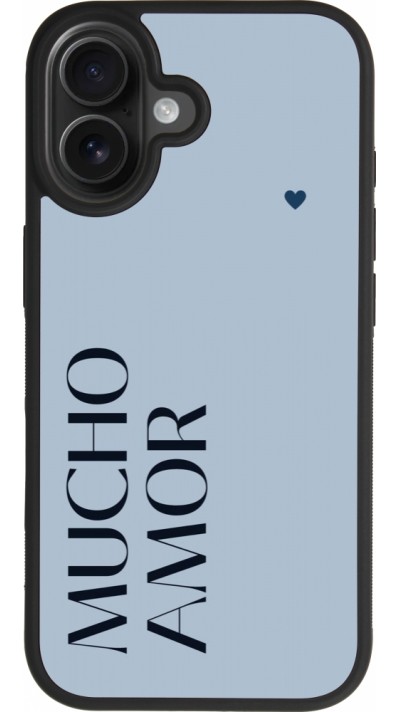 iPhone 17 Case Hülle - Silikon schwarz Valentine 2024 mucho amor azul