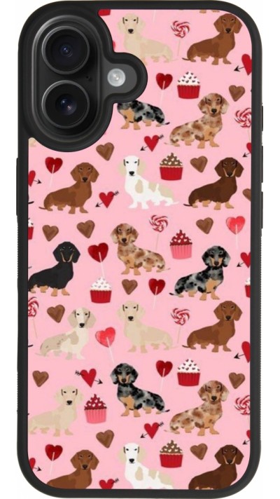 iPhone 17 Case Hülle - Silikon schwarz Valentine 2024 puppy love