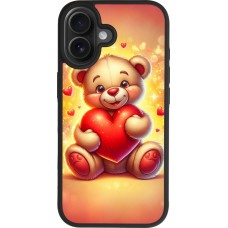 iPhone 17 Case Hülle - Silikon schwarz Valentin 2024 Teddy Liebe
