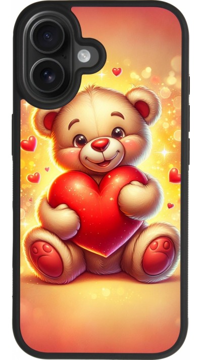 iPhone 17 Case Hülle - Silikon schwarz Valentin 2024 Teddy Liebe