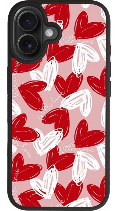 iPhone 17 Case Hülle - Silikon schwarz Valentine 2024 with love heart