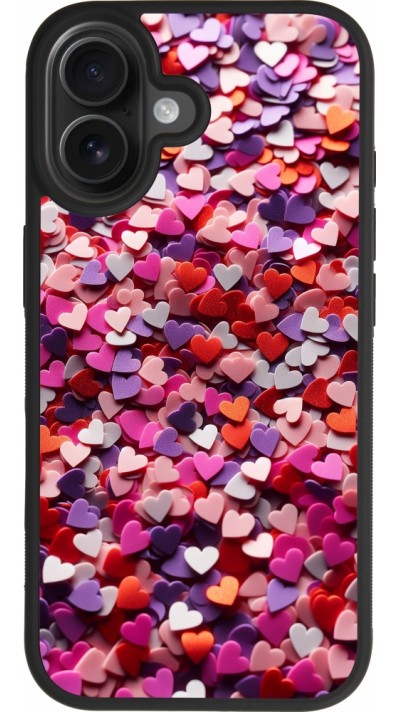 iPhone 17 Case Hülle - Silikon schwarz Valentin 2025 Konfetti