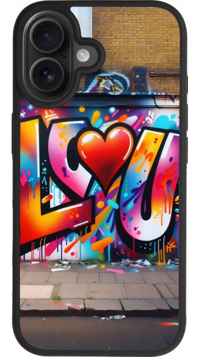 iPhone 17 Case Hülle - Silikon schwarz Valentin 2025 Liebe U Tag