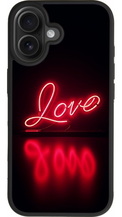 iPhone 17 Case Hülle - Silikon schwarz Valentine 2025 Neon Liebe