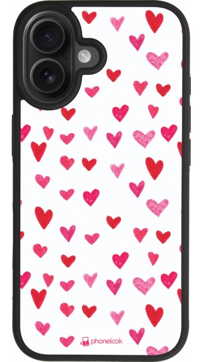 iPhone 17 Case Hülle - Silikon schwarz Valentine 2022 Many pink hearts