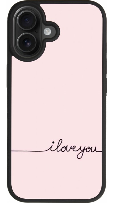 iPhone 17 Case Hülle - Silikon schwarz Valentine 2023 i love you writing