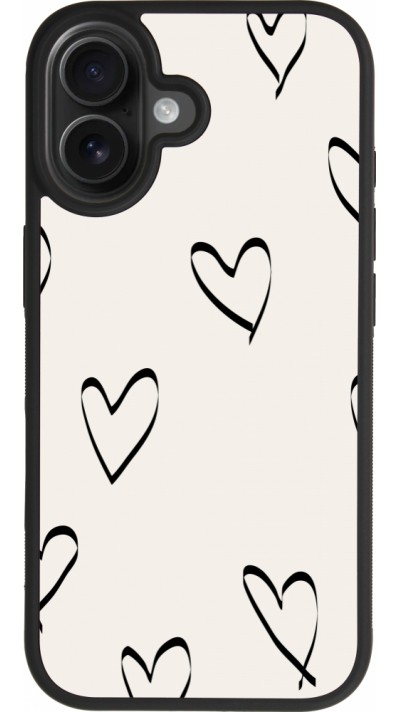iPhone 17 Case Hülle - Silikon schwarz Valentine 2023 minimalist hearts