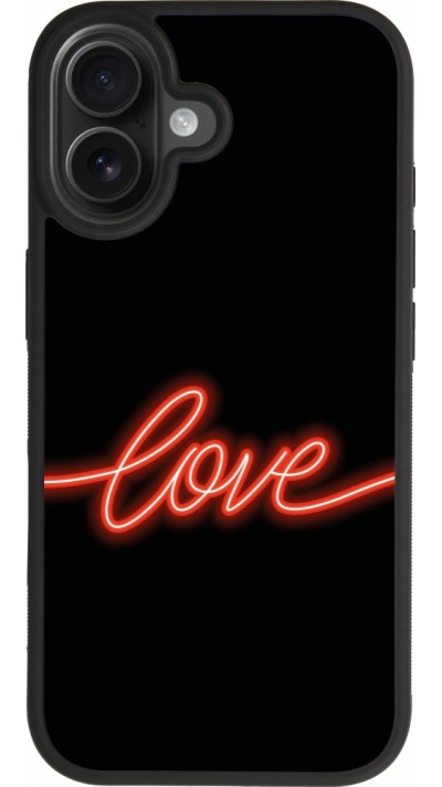 iPhone 17 Case Hülle - Silikon schwarz Valentine 2023 neon love