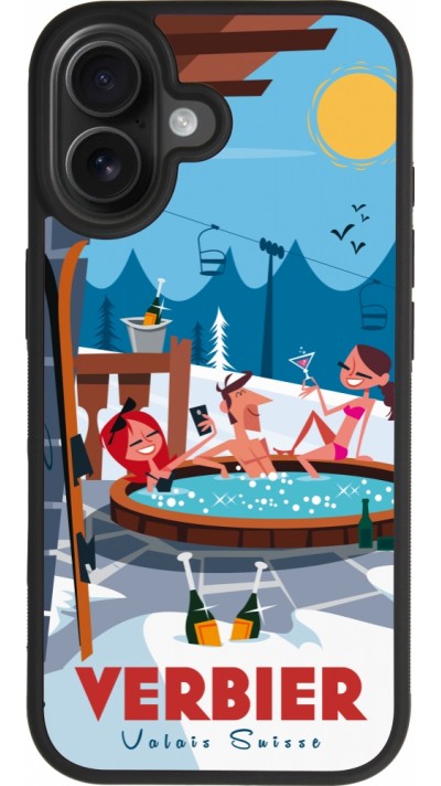 iPhone 17 Case Hülle - Silikon schwarz Verbier Mountain Jacuzzi