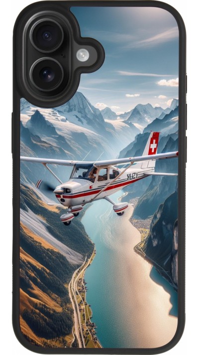 iPhone 17 Case Hülle - Silikon schwarz Schweizer Alpenflug