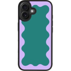 iPhone 17 Case Hülle - Silikon schwarz Wavy Rectangle Green Purple
