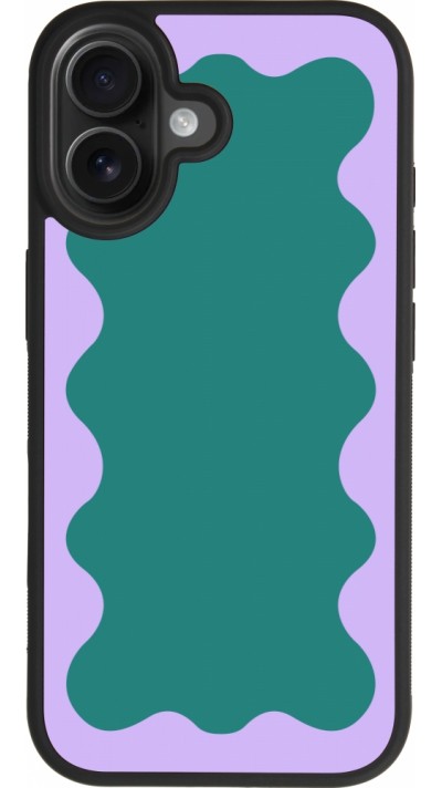 iPhone 17 Case Hülle - Silikon schwarz Wavy Rectangle Green Purple