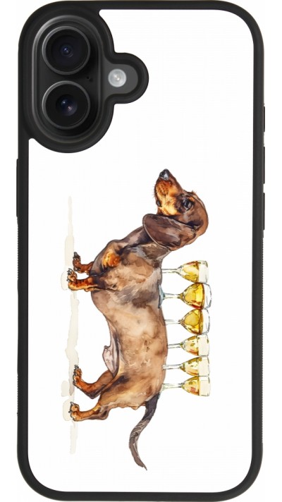 iPhone 17 Case Hülle - Silikon schwarz Wine Teckel