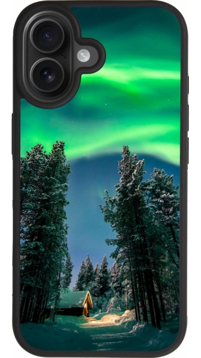iPhone 17 Case Hülle - Silikon schwarz Winter 22 Northern Lights