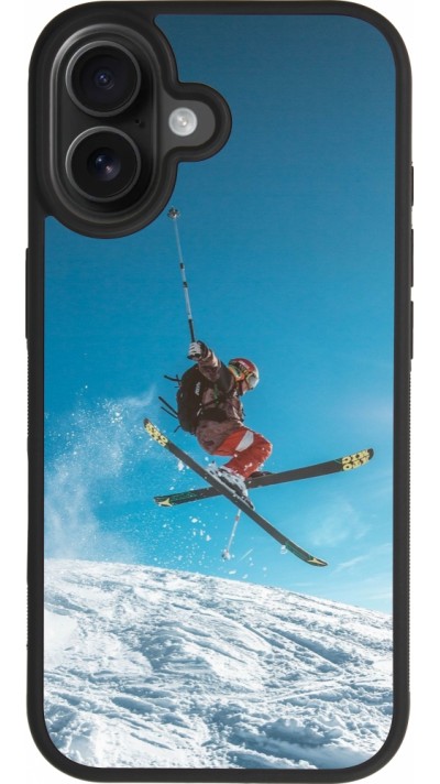 iPhone 17 Case Hülle - Silikon schwarz Winter 22 Ski Jump
